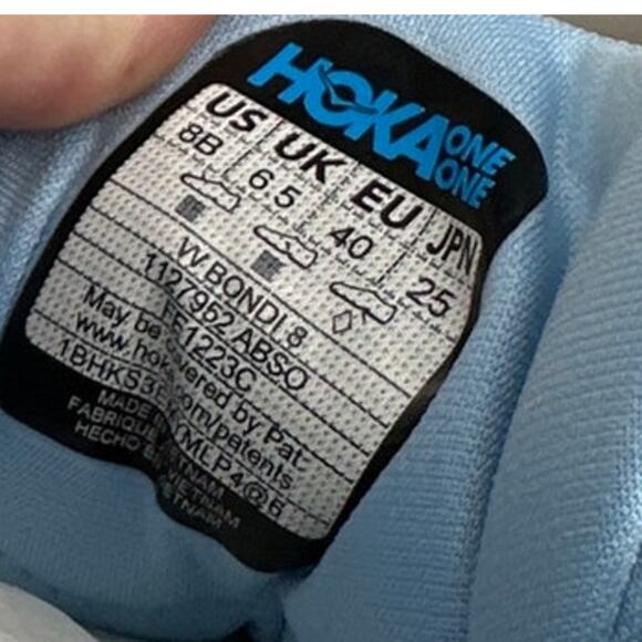 EUC Women's HOKA Bondi 8 Blue/Pink/Purple 1127952-ABSO SZ 8 (comes with box) - Picture 7 of 9